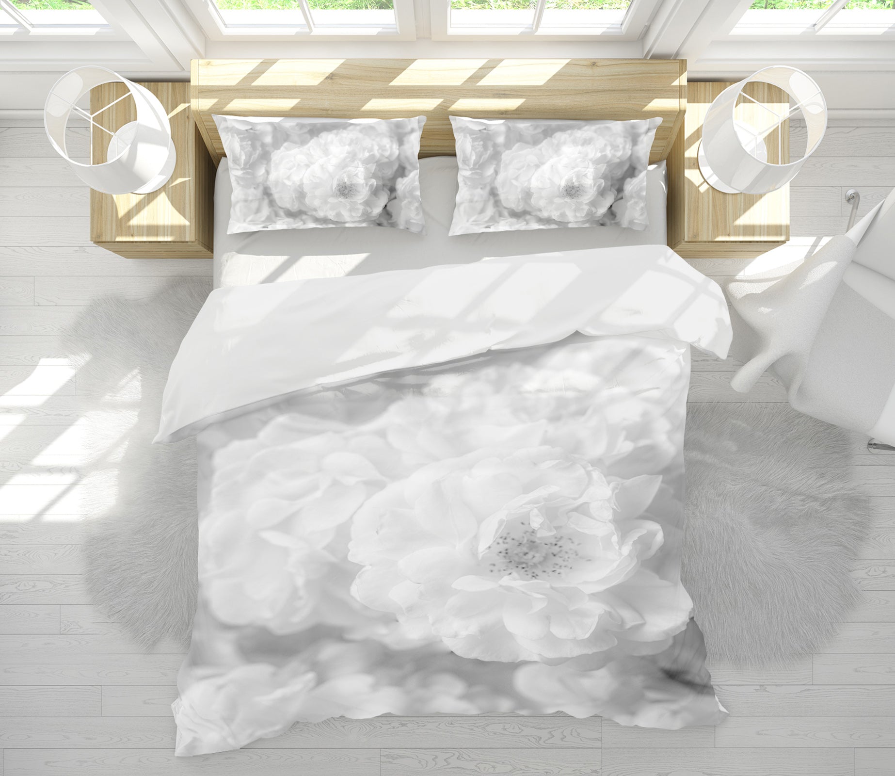 3D White Petal 7151 Assaf Frank Bedding Bed Pillowcases Quilt Cover Duvet Cover