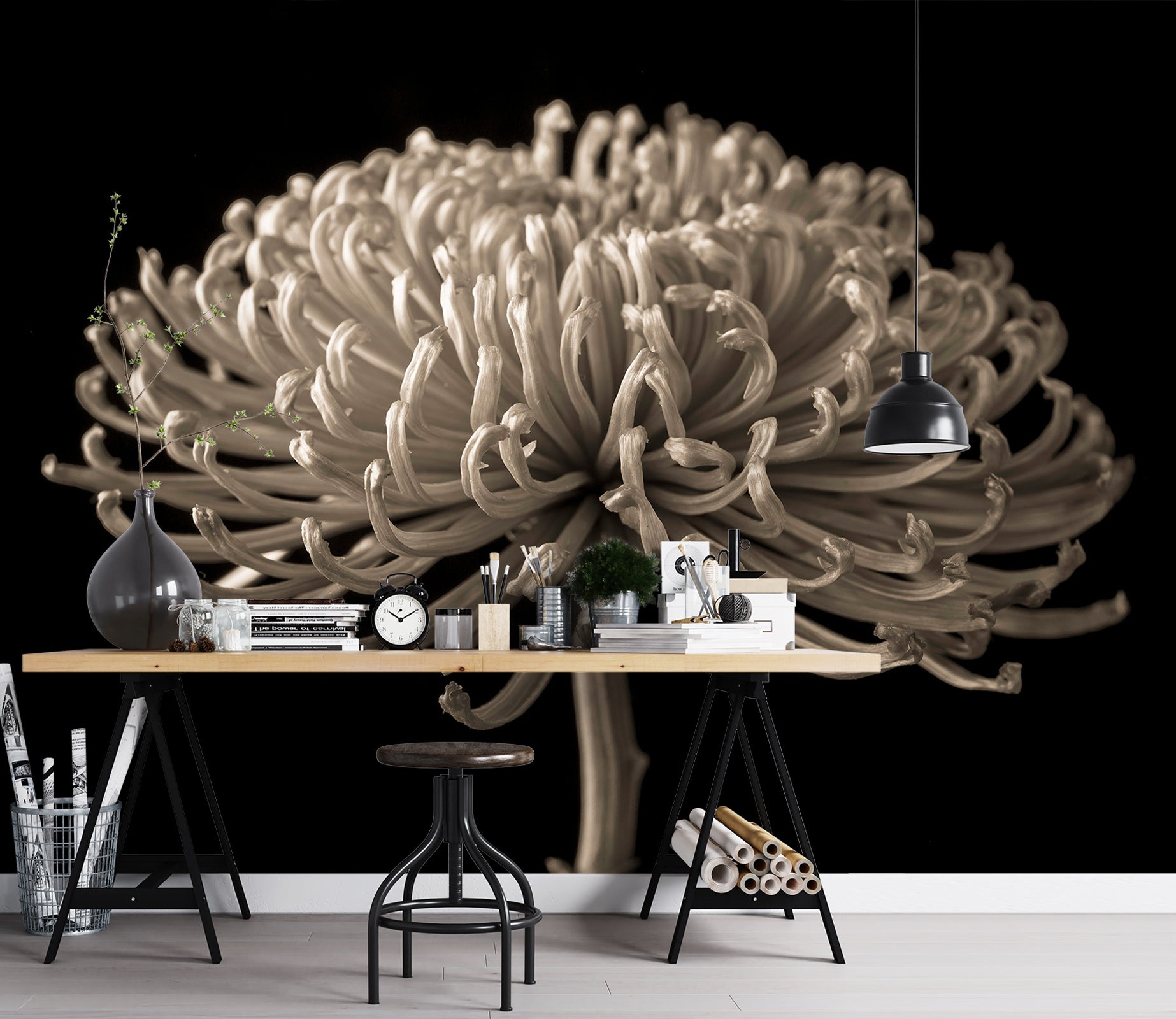 3D Chrysanthemum 6108 Assaf Frank Wall Mural Wall Murals