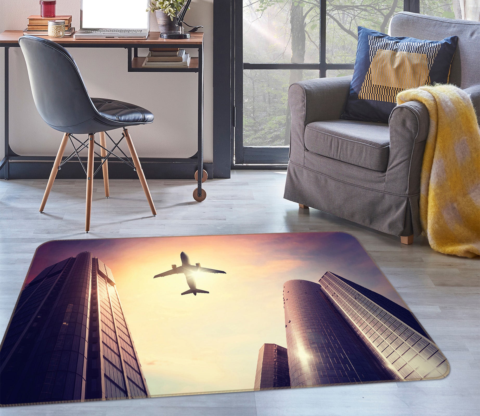 3D Tall Building Aircraft 68094 Vehicle Non Slip Rug Mat