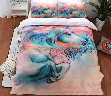 3D Unicorn Color 9990 Bed Pillowcases Quilt