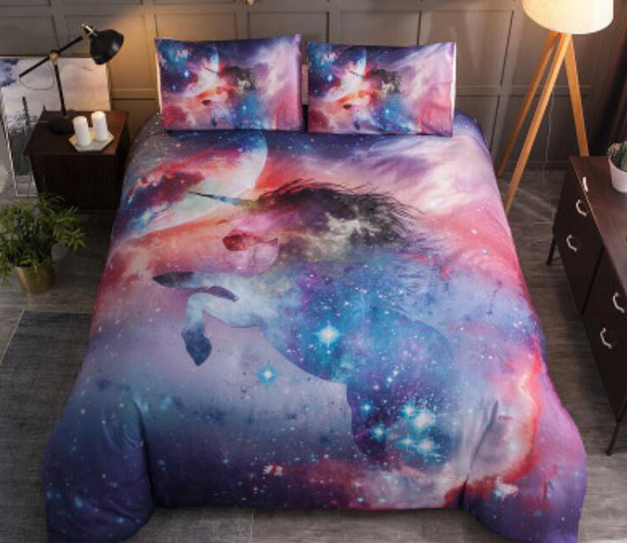 3D Starry Sky Unicorn Star 6667 Bed Pillowcases Quilt