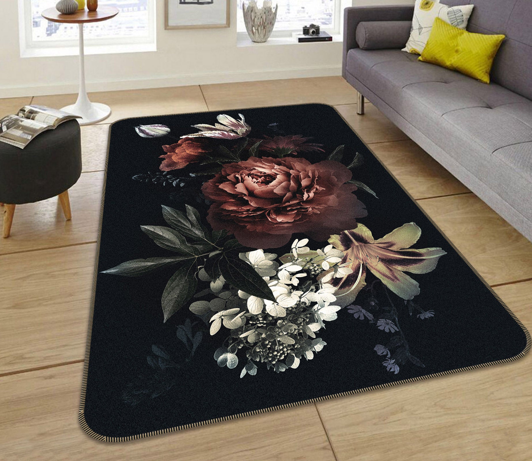 3D Bouquet 26081 Non Slip Rug Mat