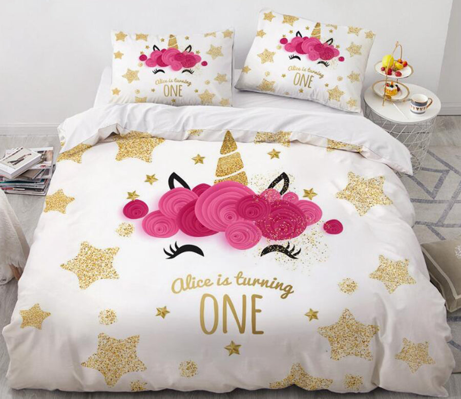 3D Unicorn Horn Star 163 Bed Pillowcases Quilt