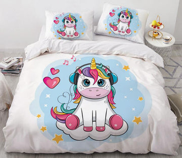 3D Unicorn 55186 Bed Pillowcases Quilt