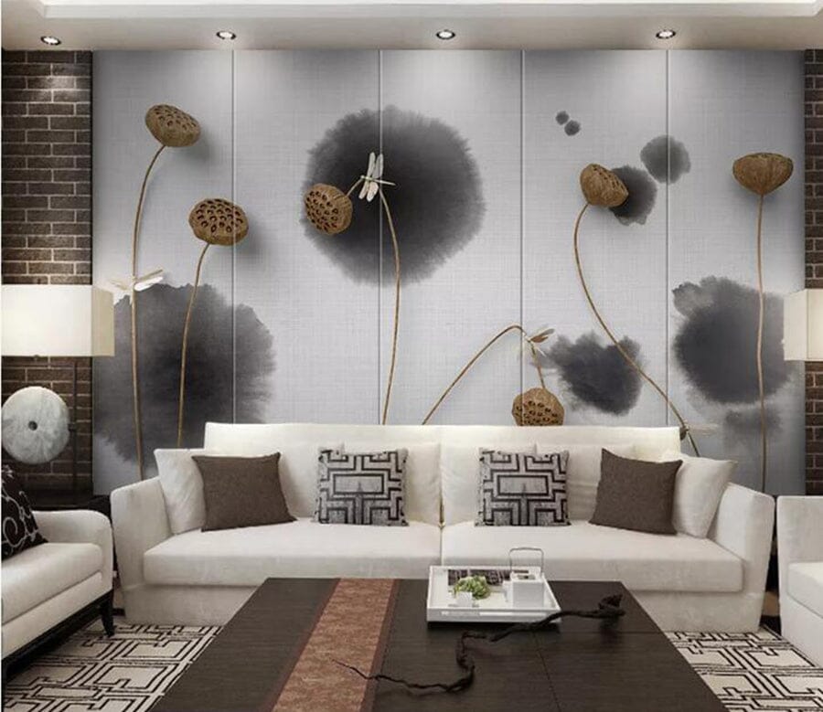 3D Withered Lotus Leaf WC213 Wall Murals Wallpaper AJ Wallpaper 2 