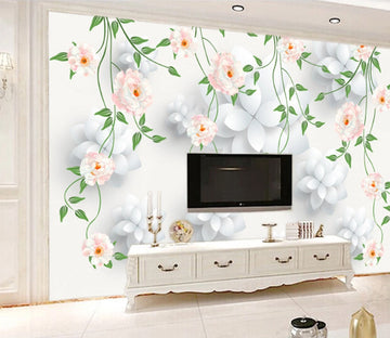 3D Vine Flower Pattern WC176 Wall Murals