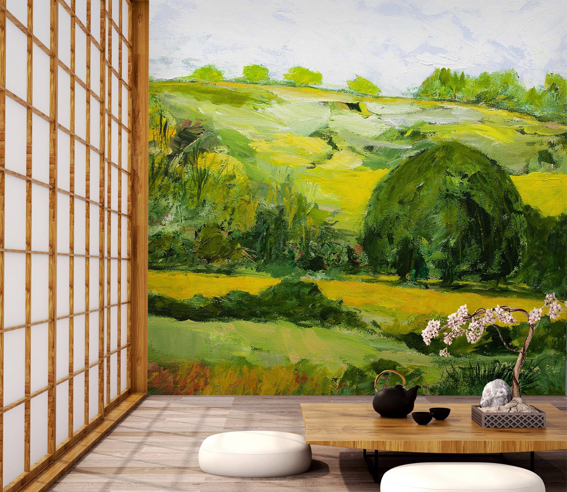 3D Green Field 213 Allan P. Friedlander Wall Mural Wall Murals