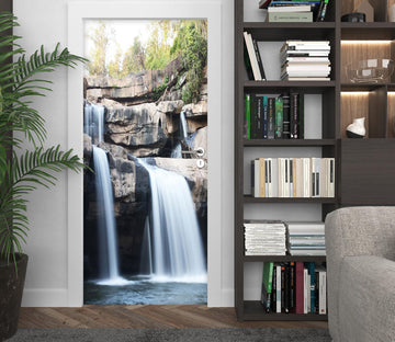 3D Waterfall Slate 195 Door Mural