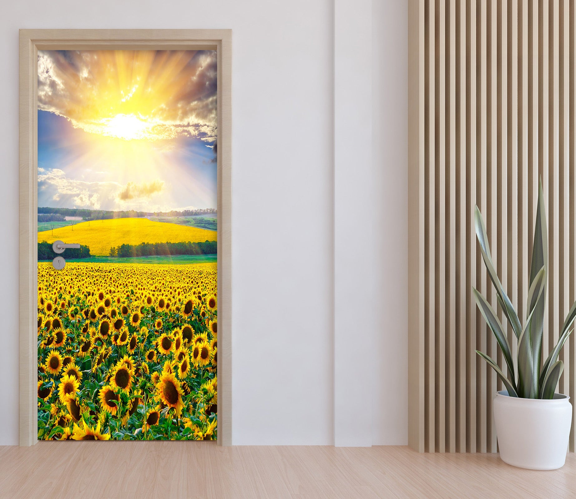 3D Sunflower 23092 Door Mural