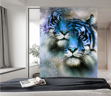 3D Blue Tiger 137 Wall Murals