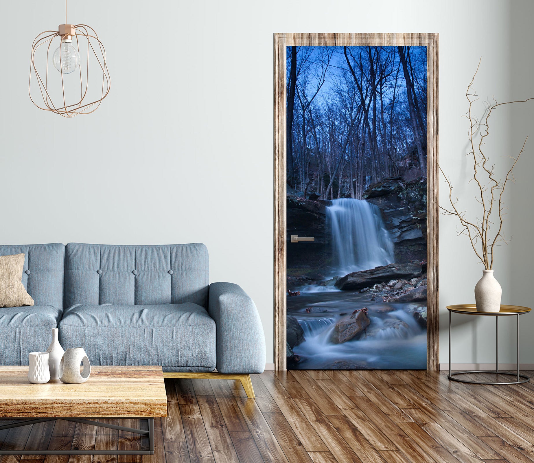 3D Dead Wood Running Water 24040 Door Mural