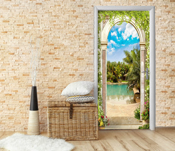 3D Tree River 22113 Door Mural