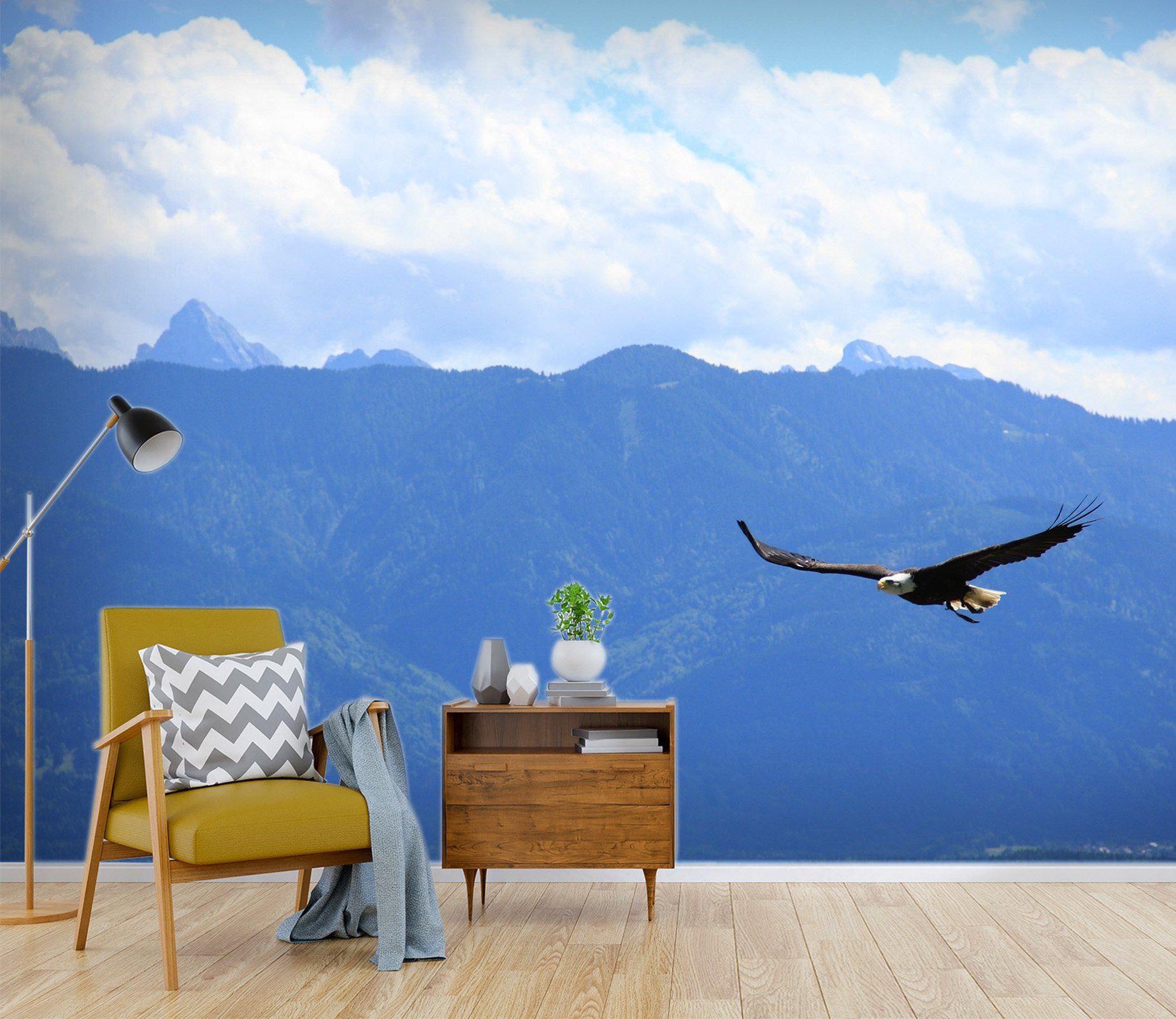 3D Mountain Peak Bird 574 Wallpaper AJ Wallpaper 