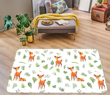 3D Cute Sika Deer 026 Uta Naumann Rug Non Slip Rug Mat