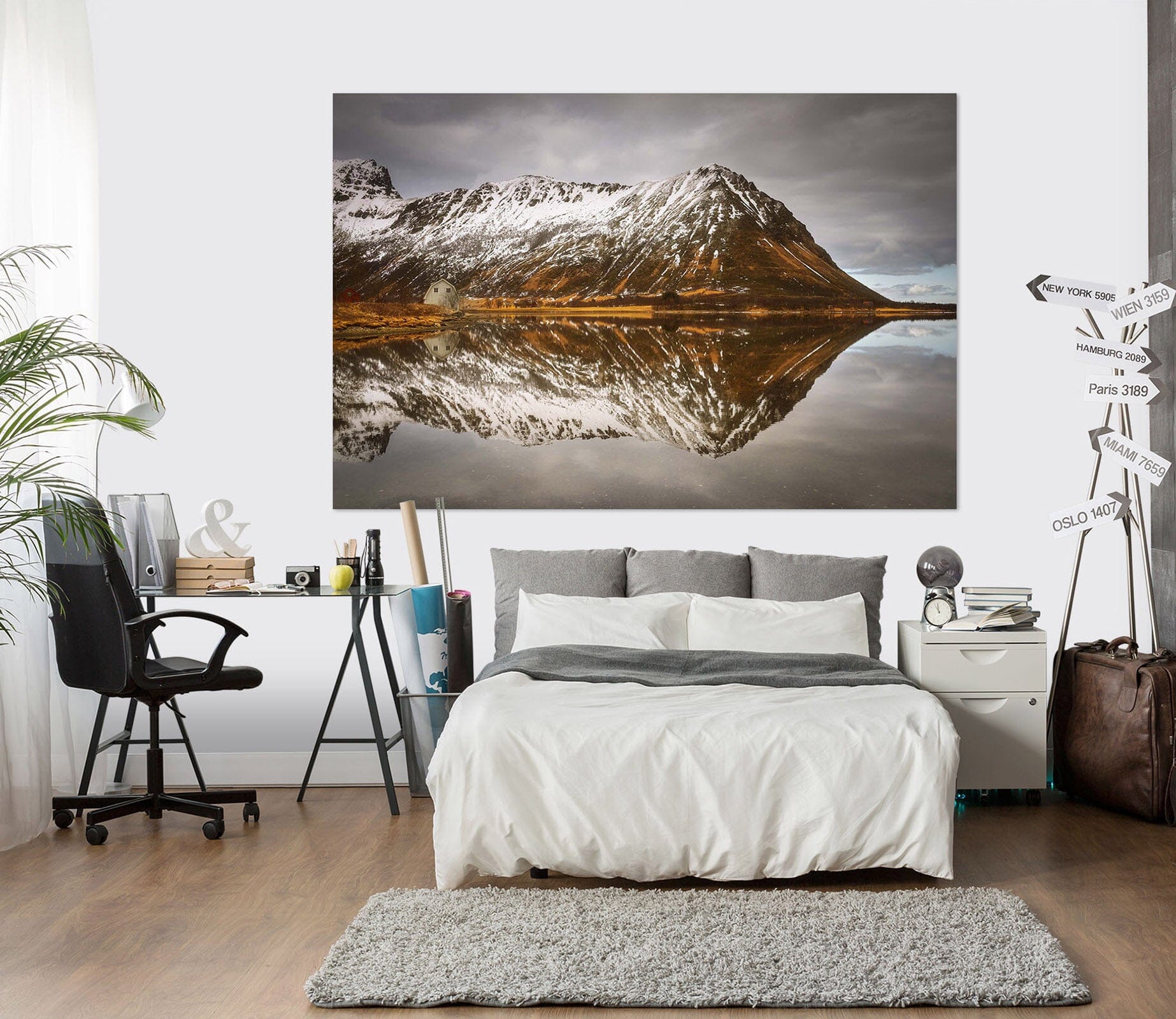 3D Mountain Reflected 102 Marco Carmassi Wall Sticker Wallpaper AJ Wallpaper 2 