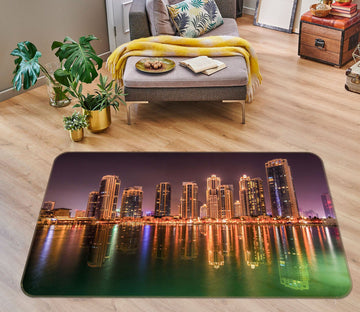 3D City Night 1073 Marco Carmassi Rug Non Slip Rug Mat Mat AJ Creativity Home 