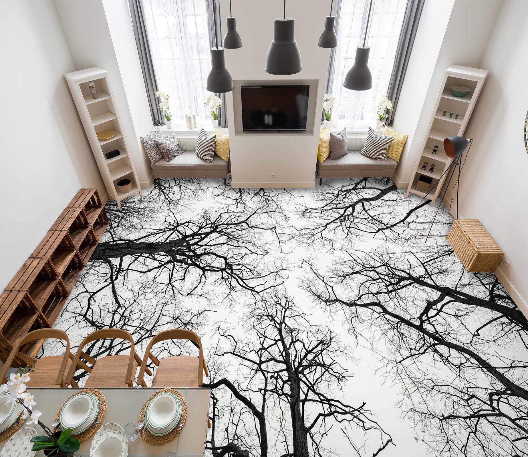 3D Trees 9855 Assaf Frank Floor Mural