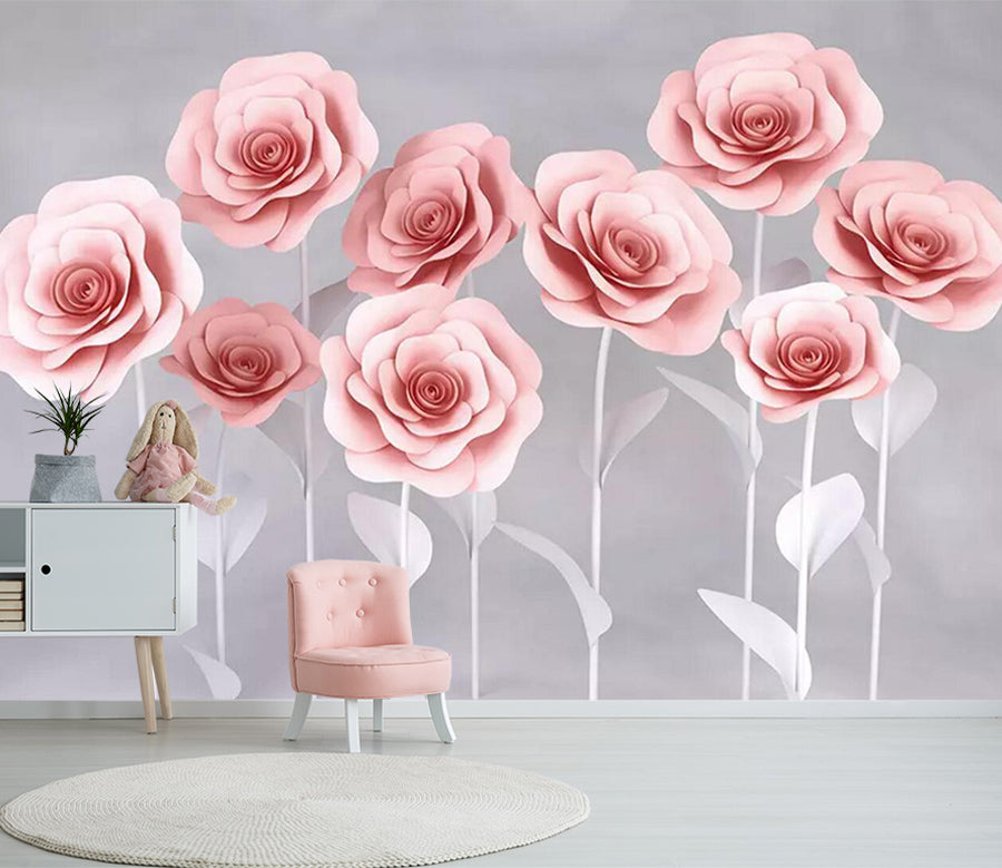 3D Pink Rose WC508 Wall Murals