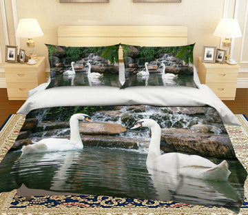 3D Swan Creek 2002 Bed Pillowcases Quilt Quiet Covers AJ Creativity Home 