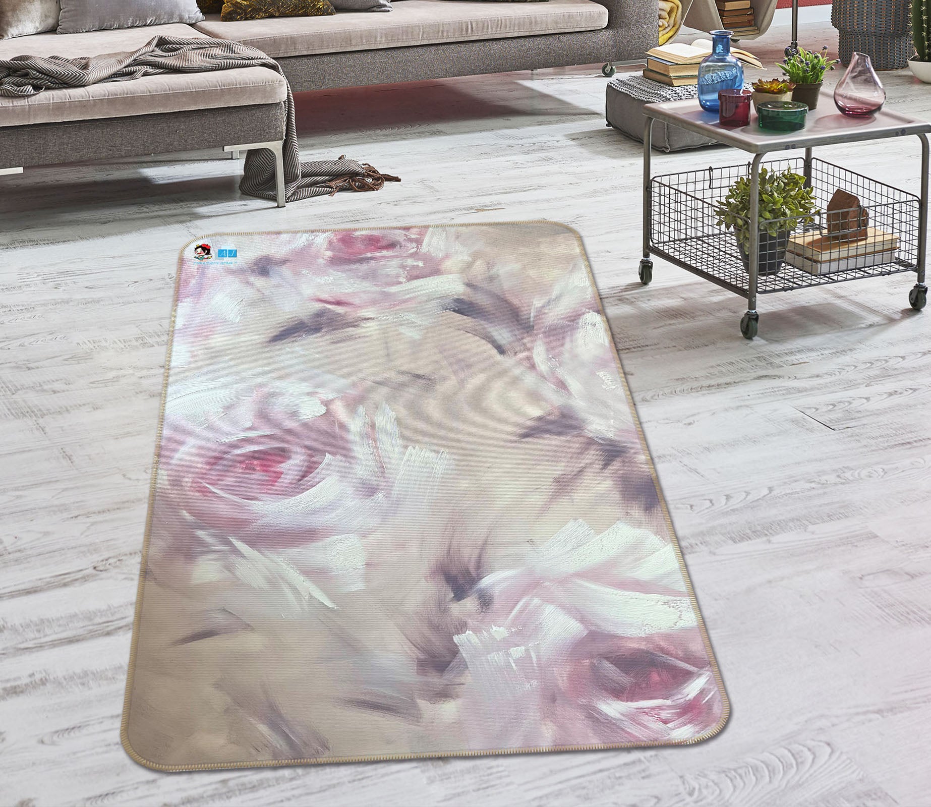 3D Soft Flower 3044 Skromova Marina Rug Non Slip Rug Mat