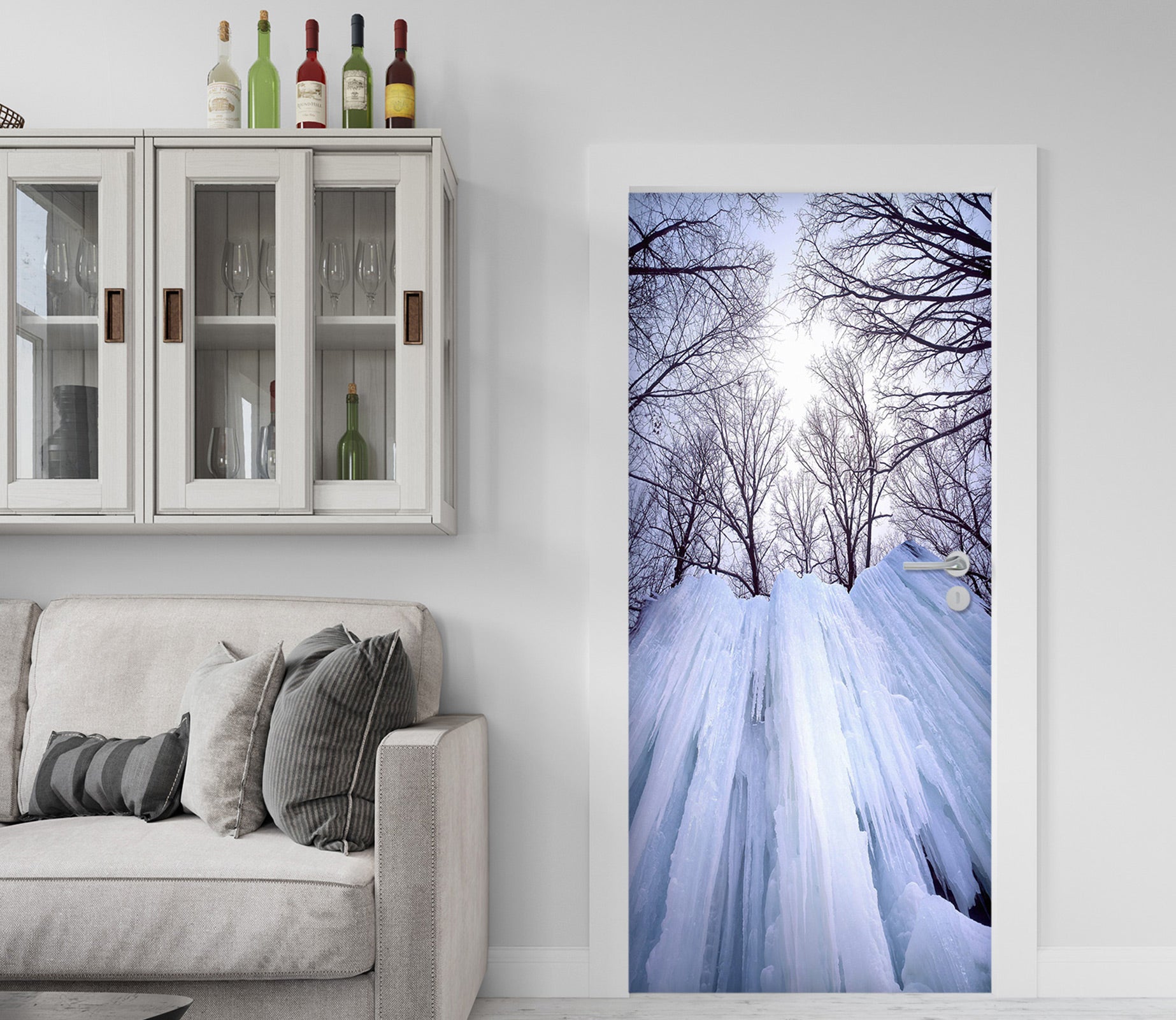 3D Snow Tree 112 Door Mural