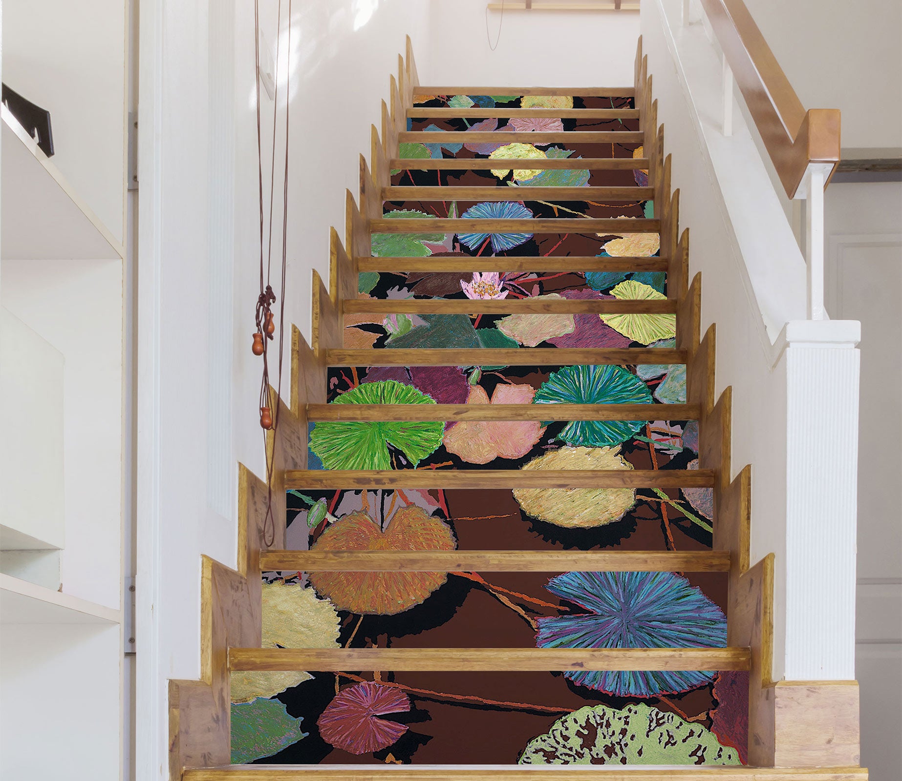 3D Color Lotus Leaf Painting 90140 Allan P. Friedlander Stair Risers