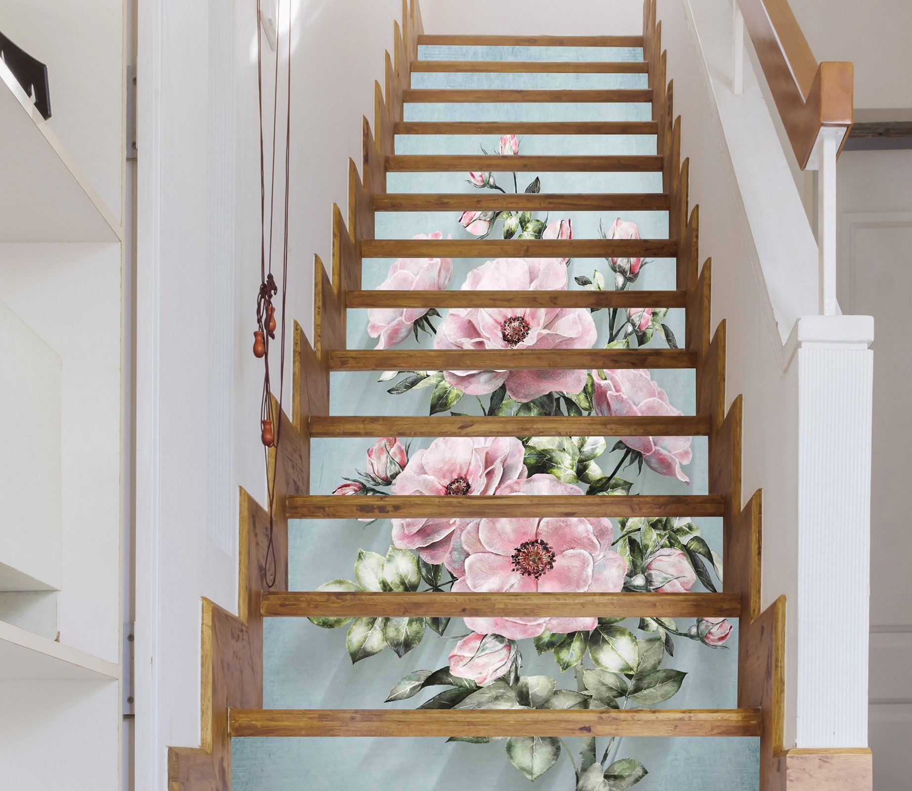 3D Pink Flowers 305 Stair Risers Wallpaper AJ Wallpaper 