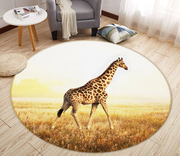 3D Giraffe 37237 Animal Round Non Slip Rug Mat