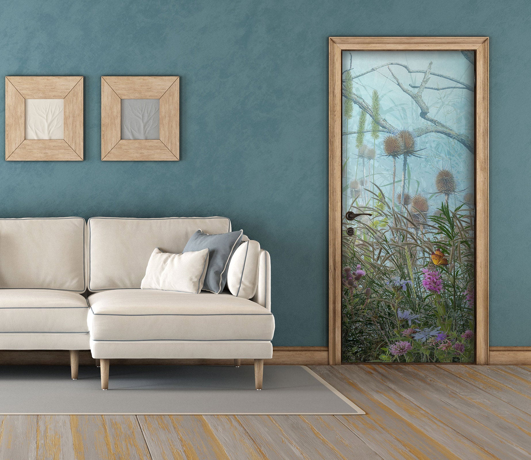 3D Flowers Plants Clump 107185 Beth Sheridan Door Mural