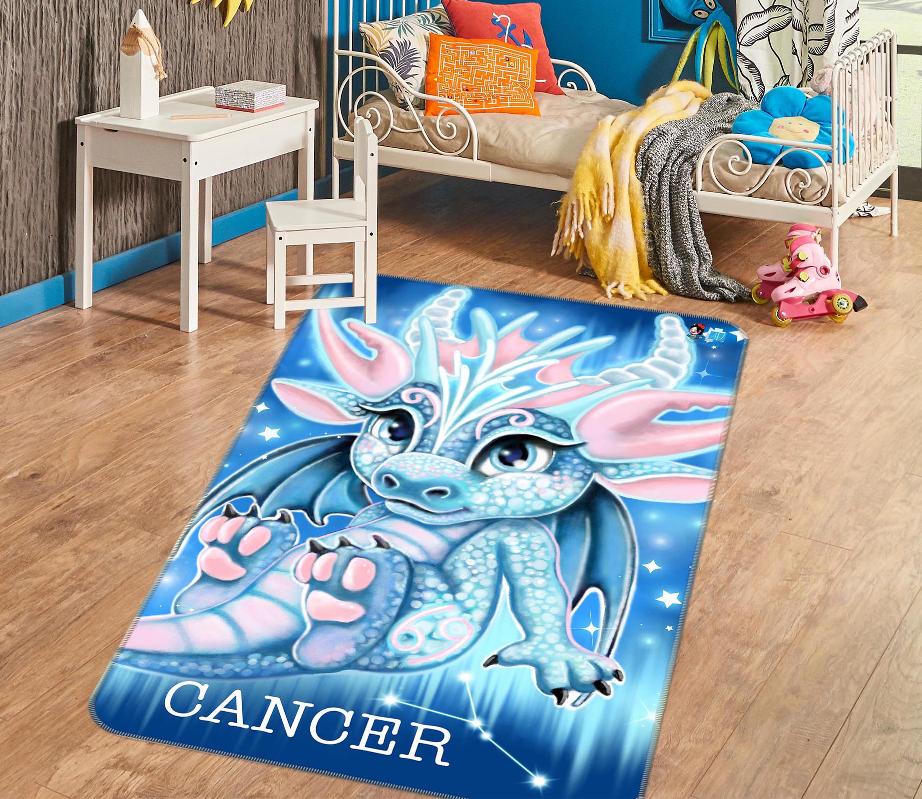 3D Blue Dragon Cancer 8529 Sheena Pike Rug Non Slip Rug Mat