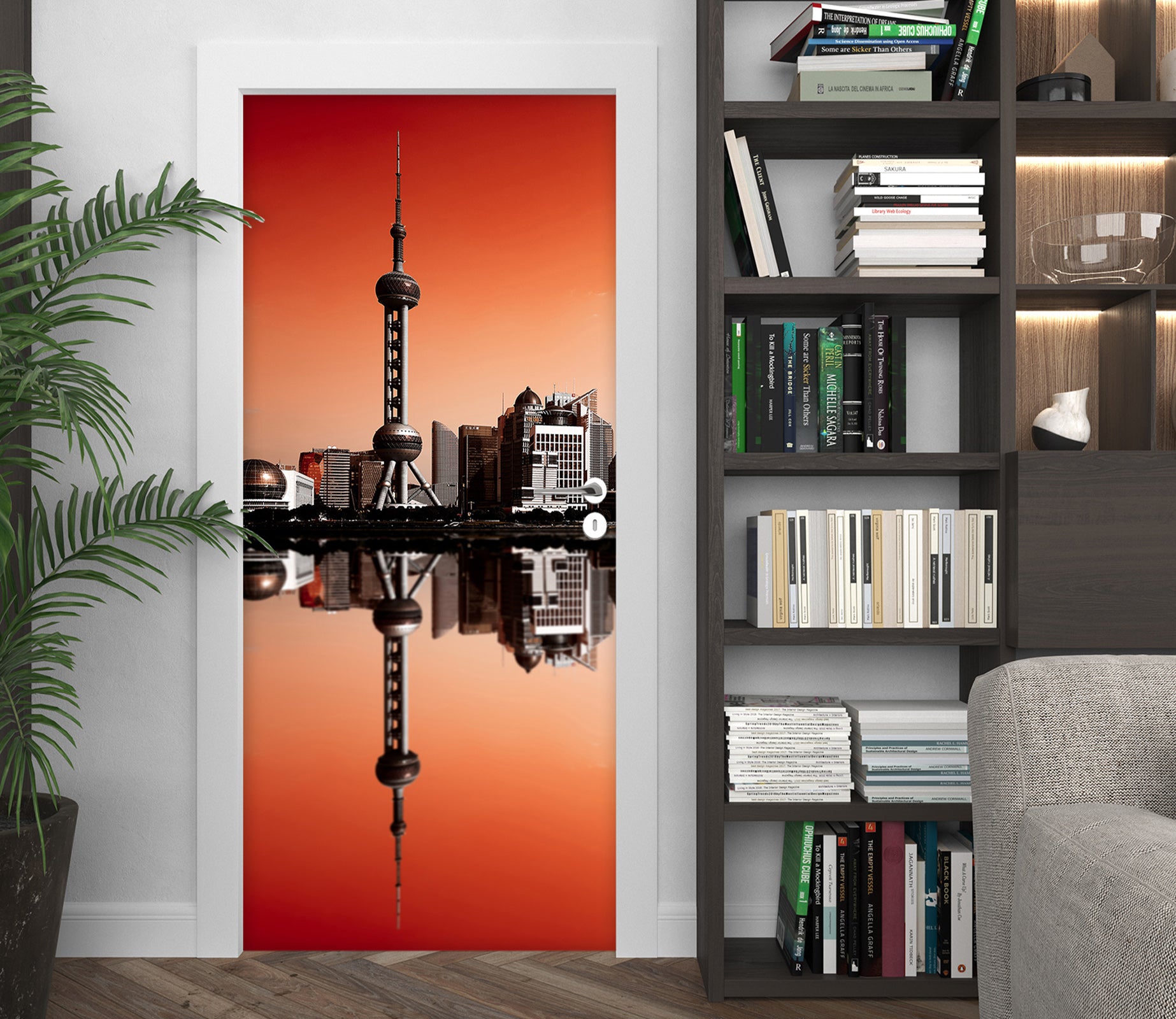 3D Building Oriental Pearl Tower 11475 Marco Carmassi Door Mural