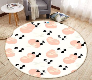 3D Pink Circle Black White Pattern 10598 Kashmira Jayaprakash Rug Round Non Slip Rug Mat