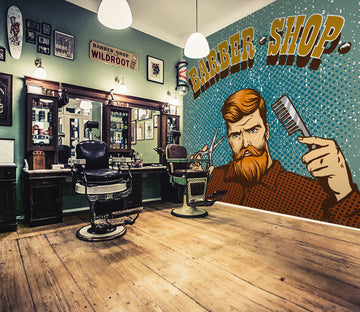 3D Scissors Comb 115142 Barber Shop Wall Murals