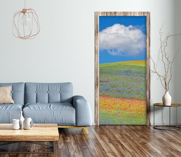 3D Hillside Lawn Flowers 11969 Marco Carmassi Door Mural