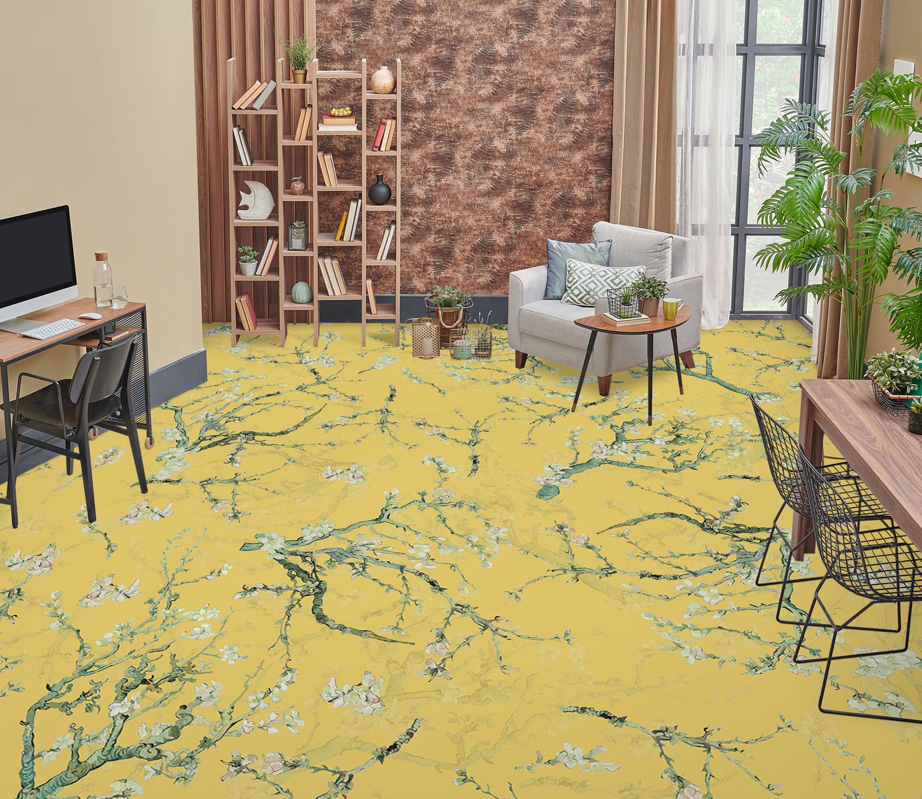 3D Flower Branch 10002 Uta Naumann Floor Mural