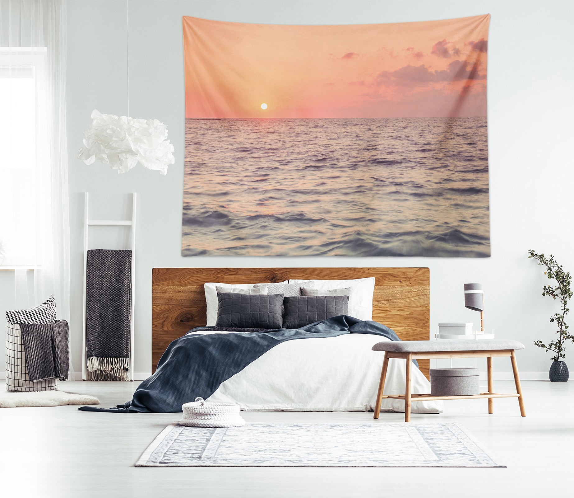 3D Waves Sunset 116125 Assaf Frank Tapestry Hanging Cloth Hang