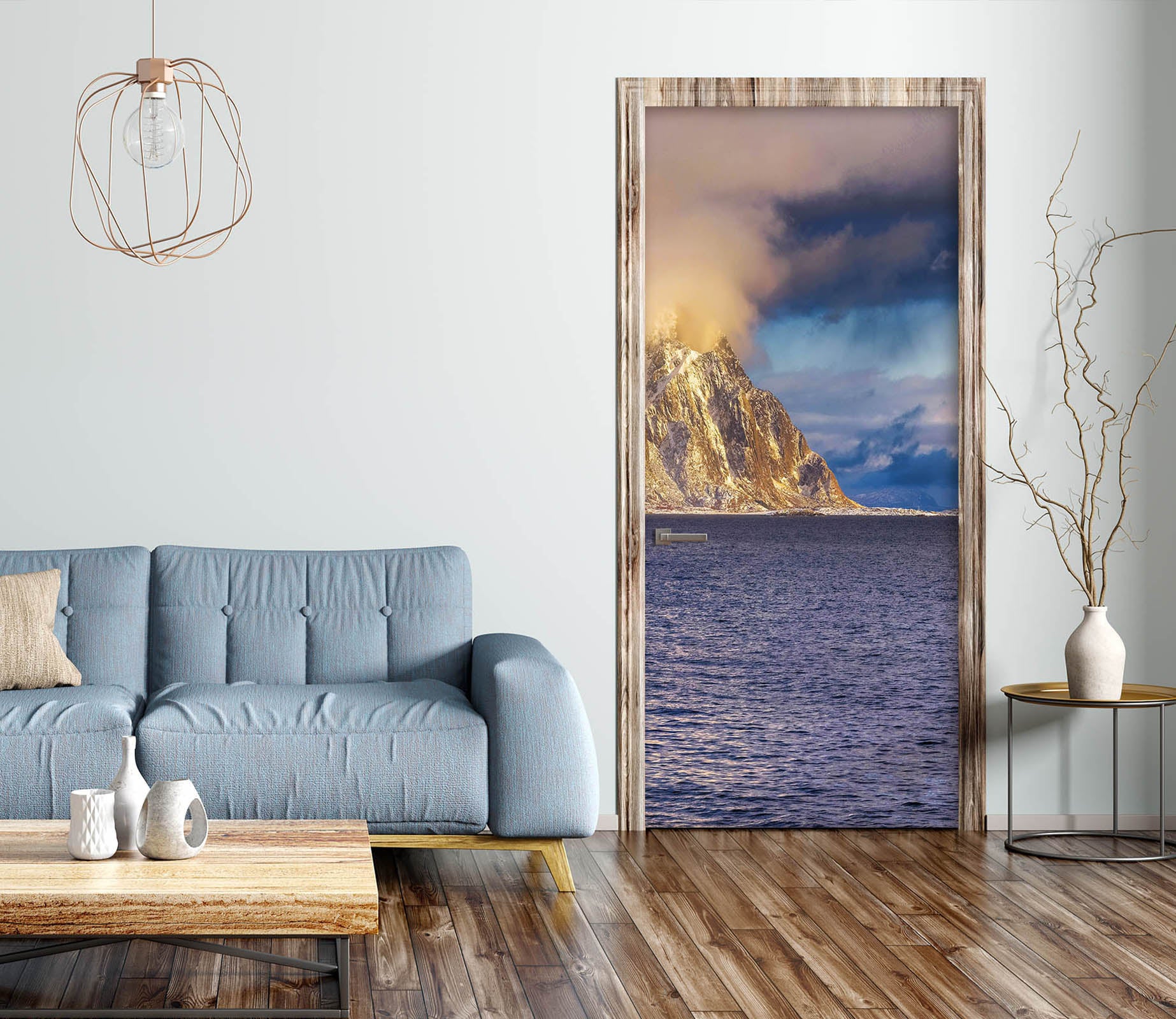 3D Ocean Snow Mountain 12240 Marco Carmassi Door Mural