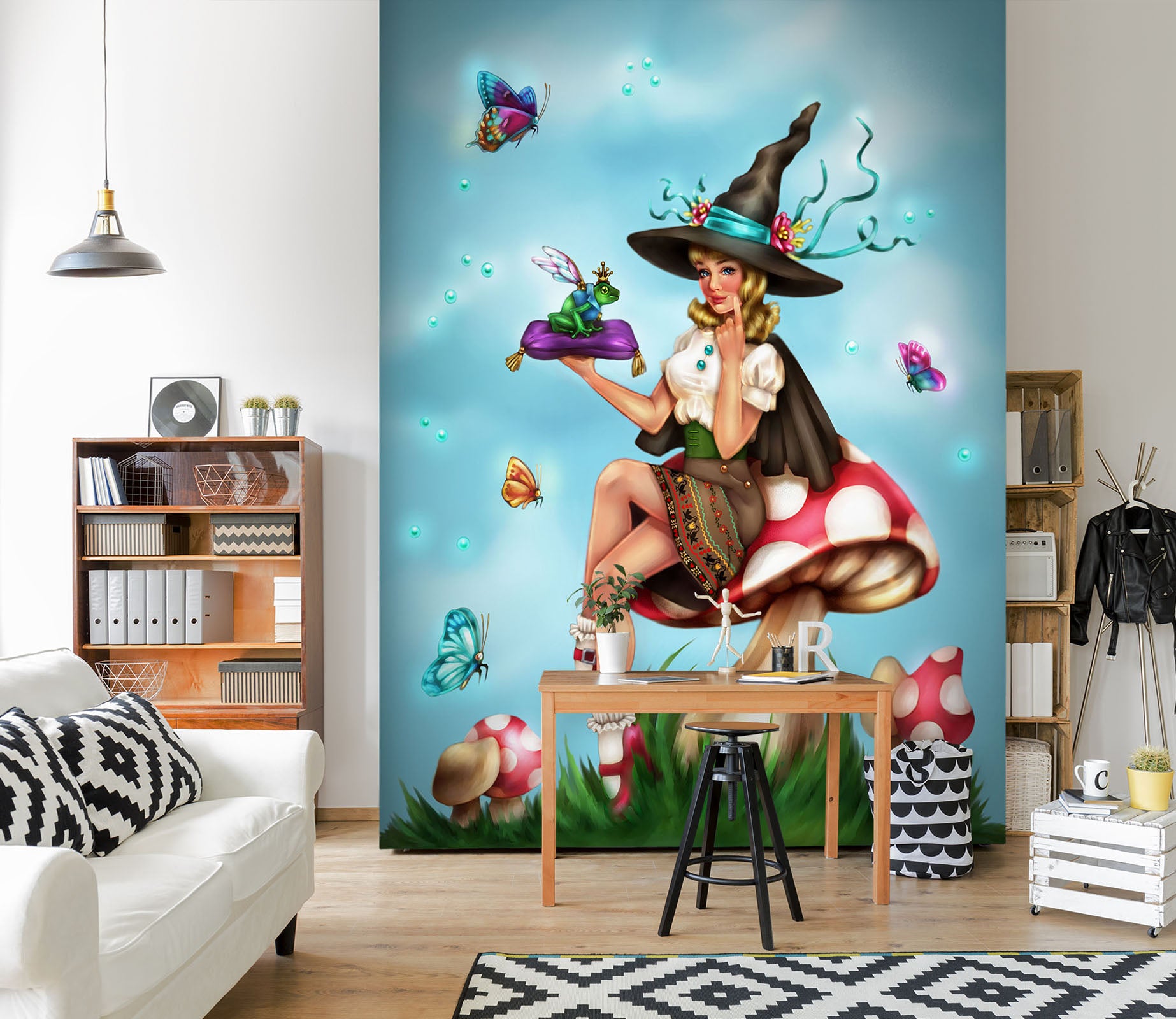 3D Mushroom Girl 8784 Brigid Ashwood Wall Mural Wall Murals