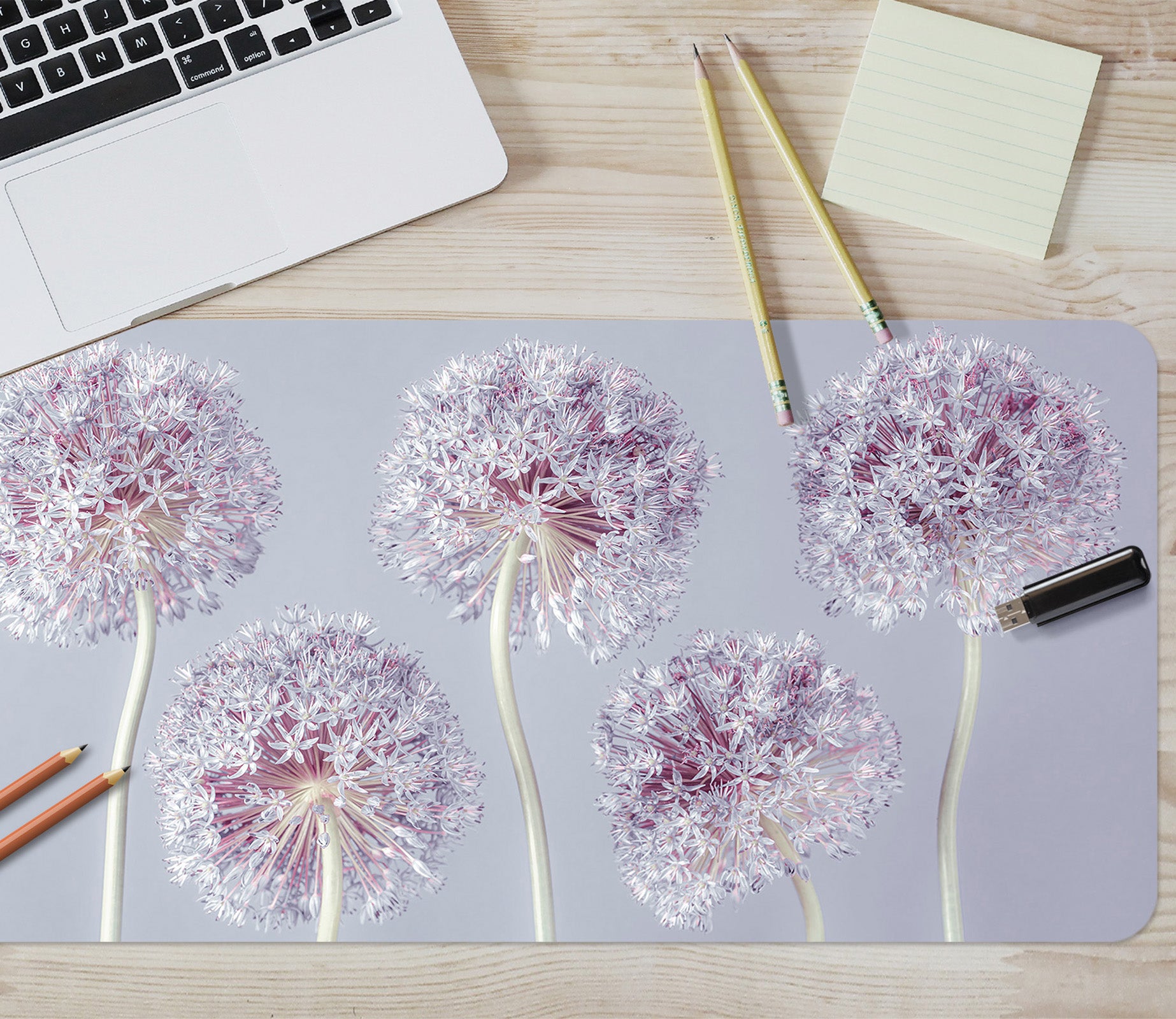 3D Pink Dandelion 7709 Assaf Frank Desk Mat