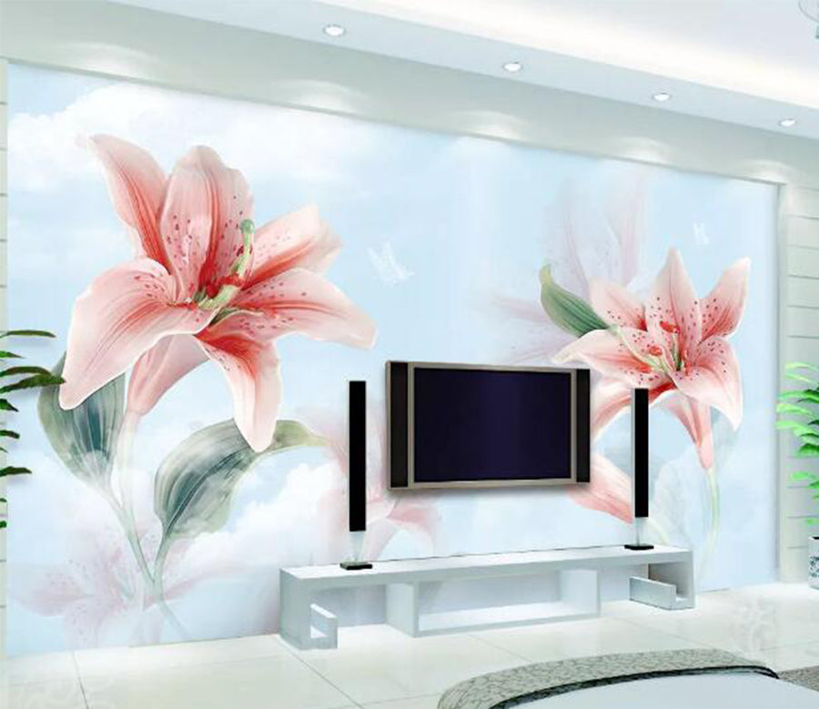 3D Red Lily WC184 Wall Murals