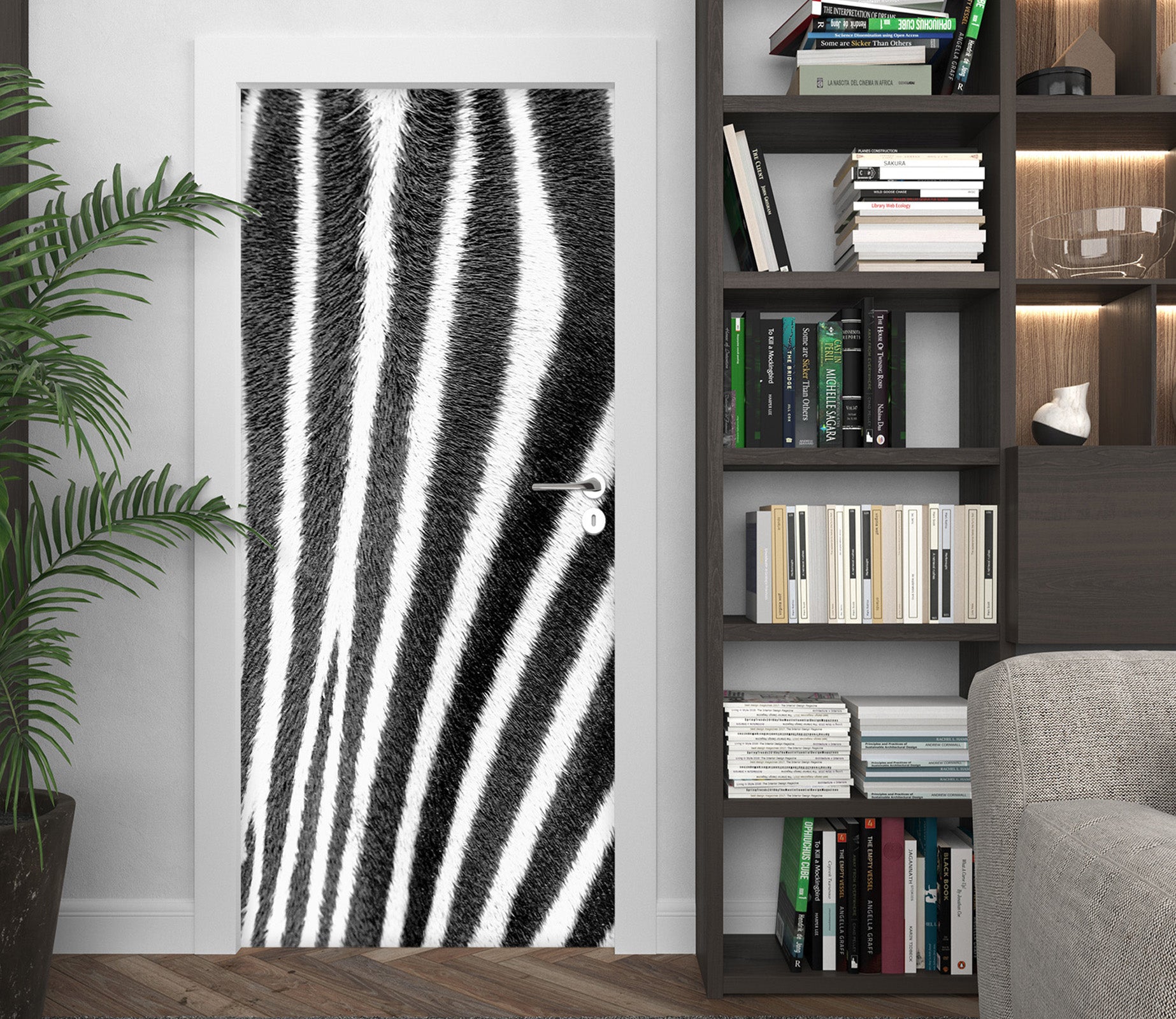 3D Zebra Pattern 11449 Marco Carmassi Door Mural