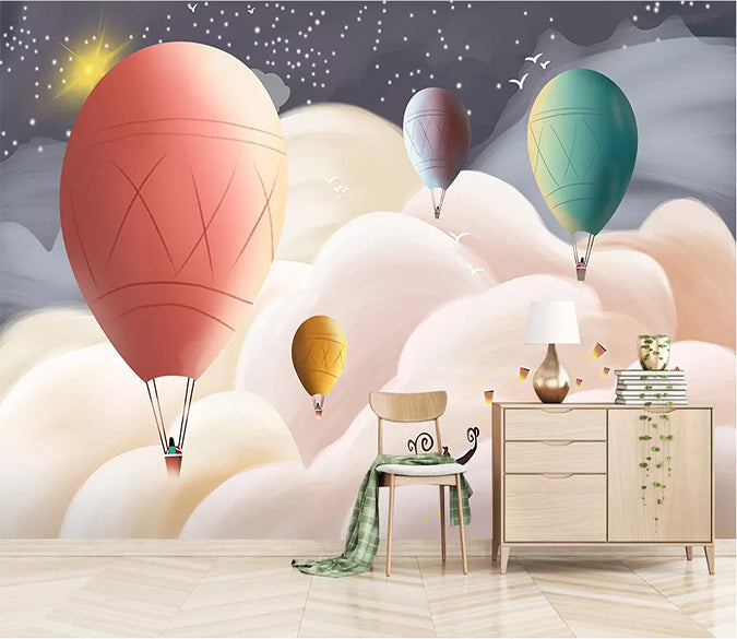 3D White Cloud Balloon 1752 Wall Murals Wallpaper AJ Wallpaper 2 