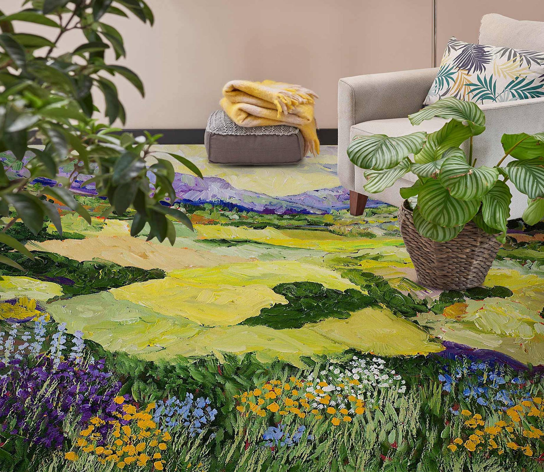 3D Field Meadow Hillside 9603 Allan P. Friedlander Floor Mural