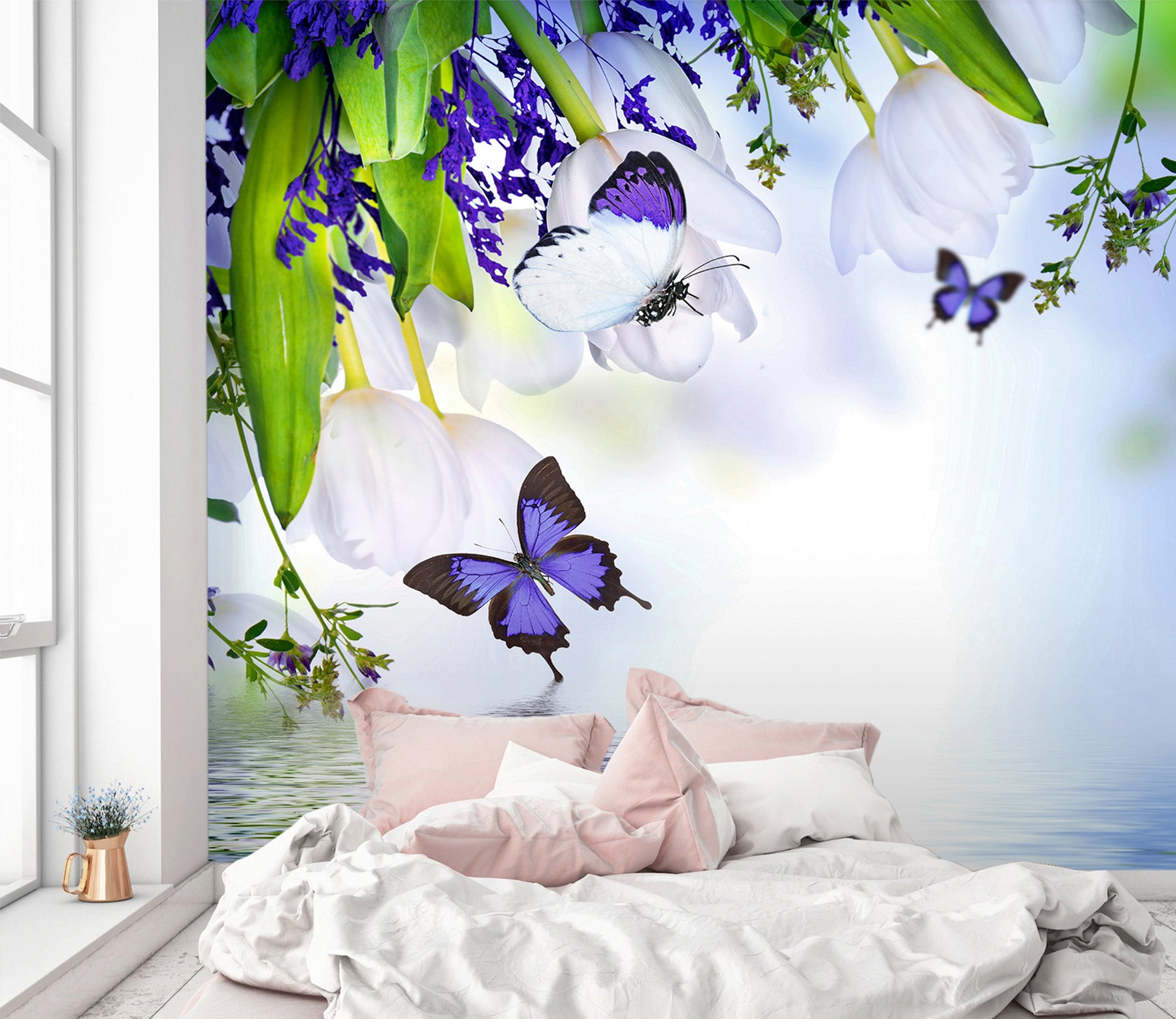 3D Purple Butterfly 391 Wall Murals