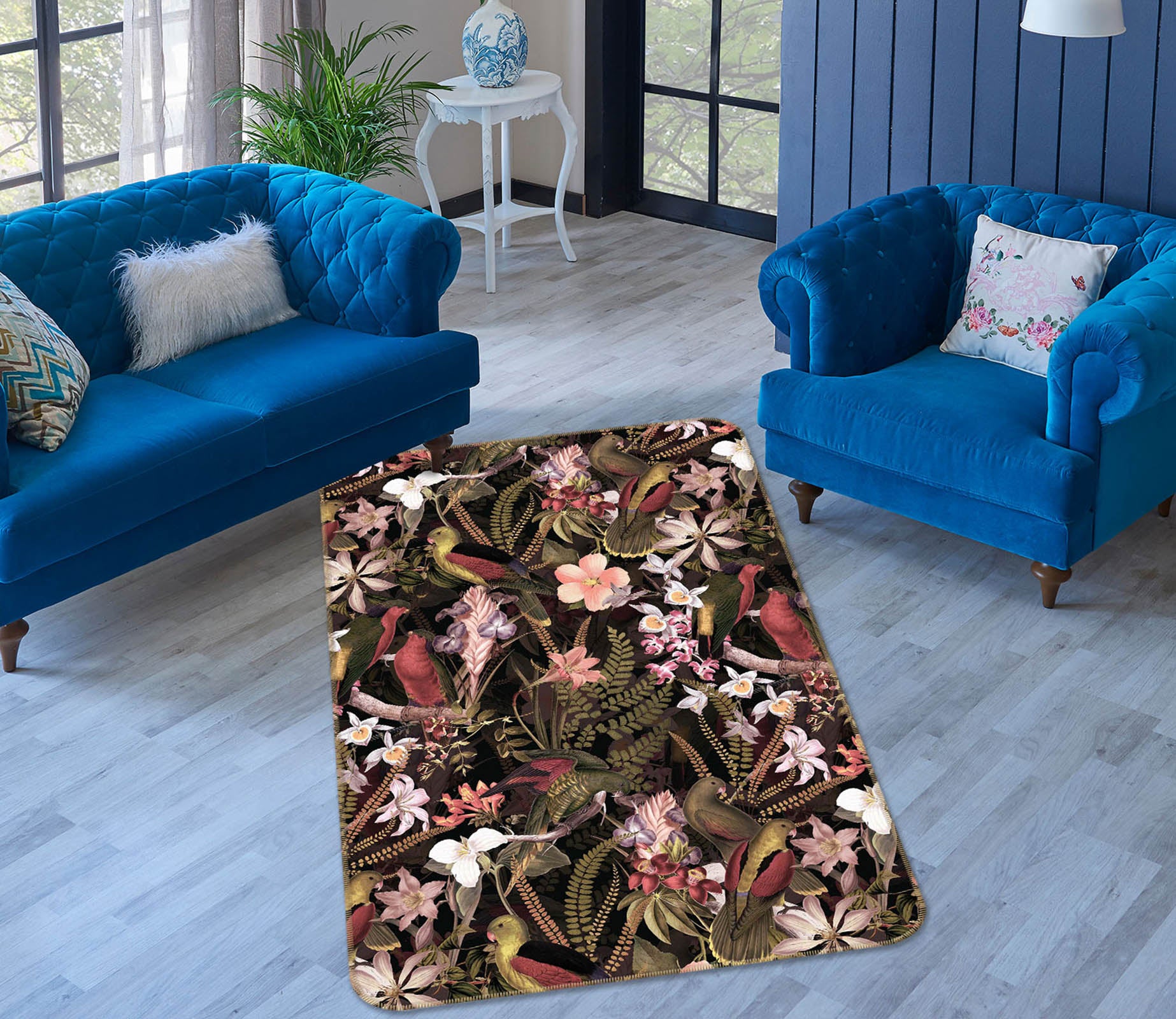 3D Floret Bloom 179 Uta Naumann Rug Non Slip Rug Mat