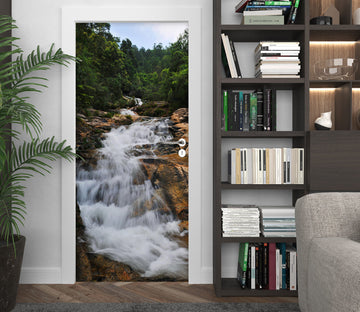 3D Forest Rapids 243 Door Mural