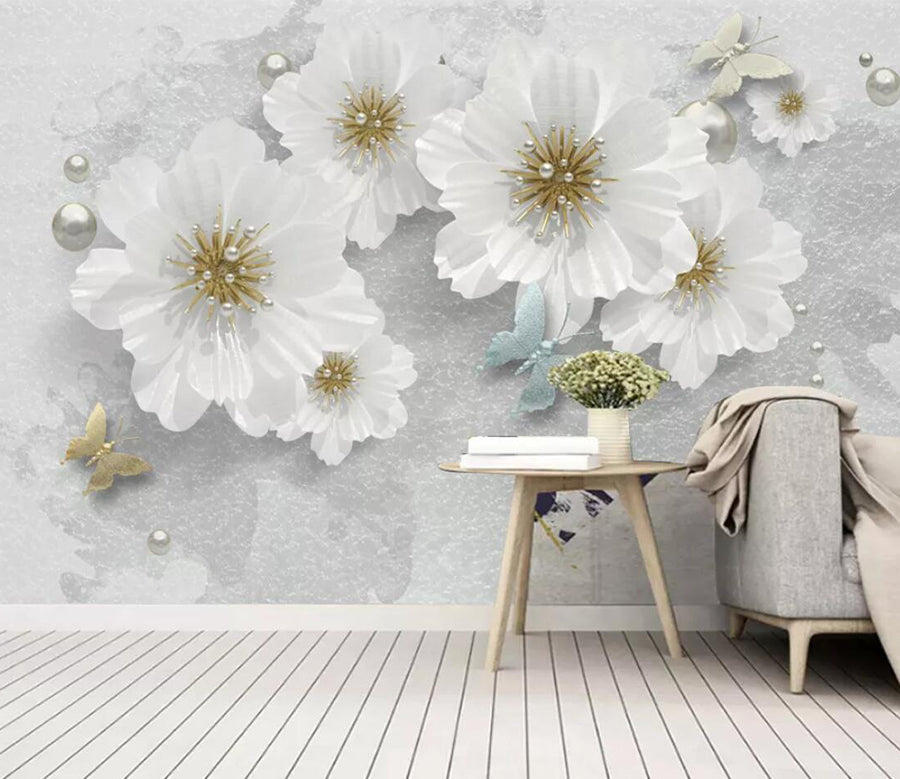 3D Jade Flower WC2782 Wall Murals