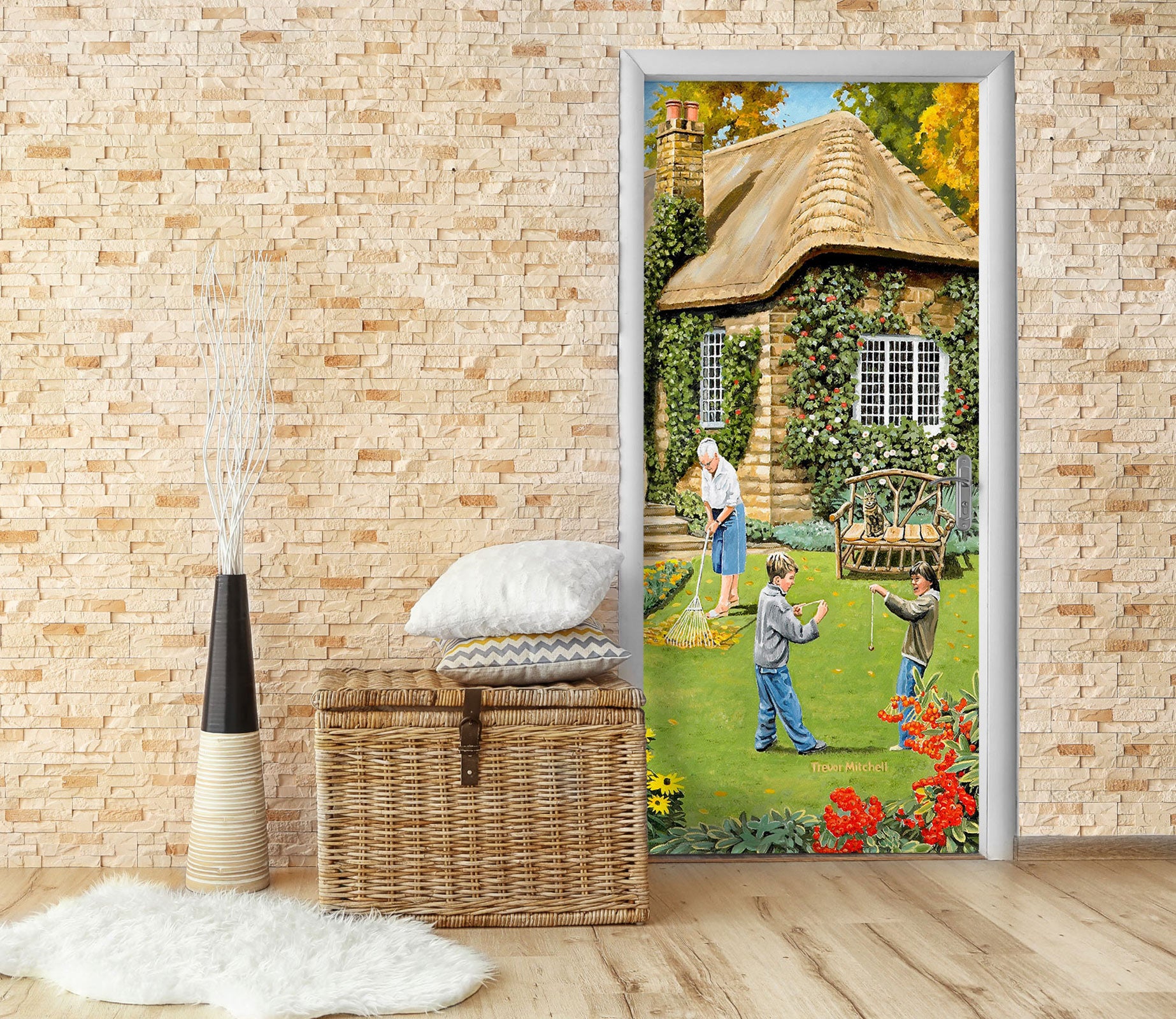 3D House Lawn Play 10315 Trevor Mitchell Door Mural