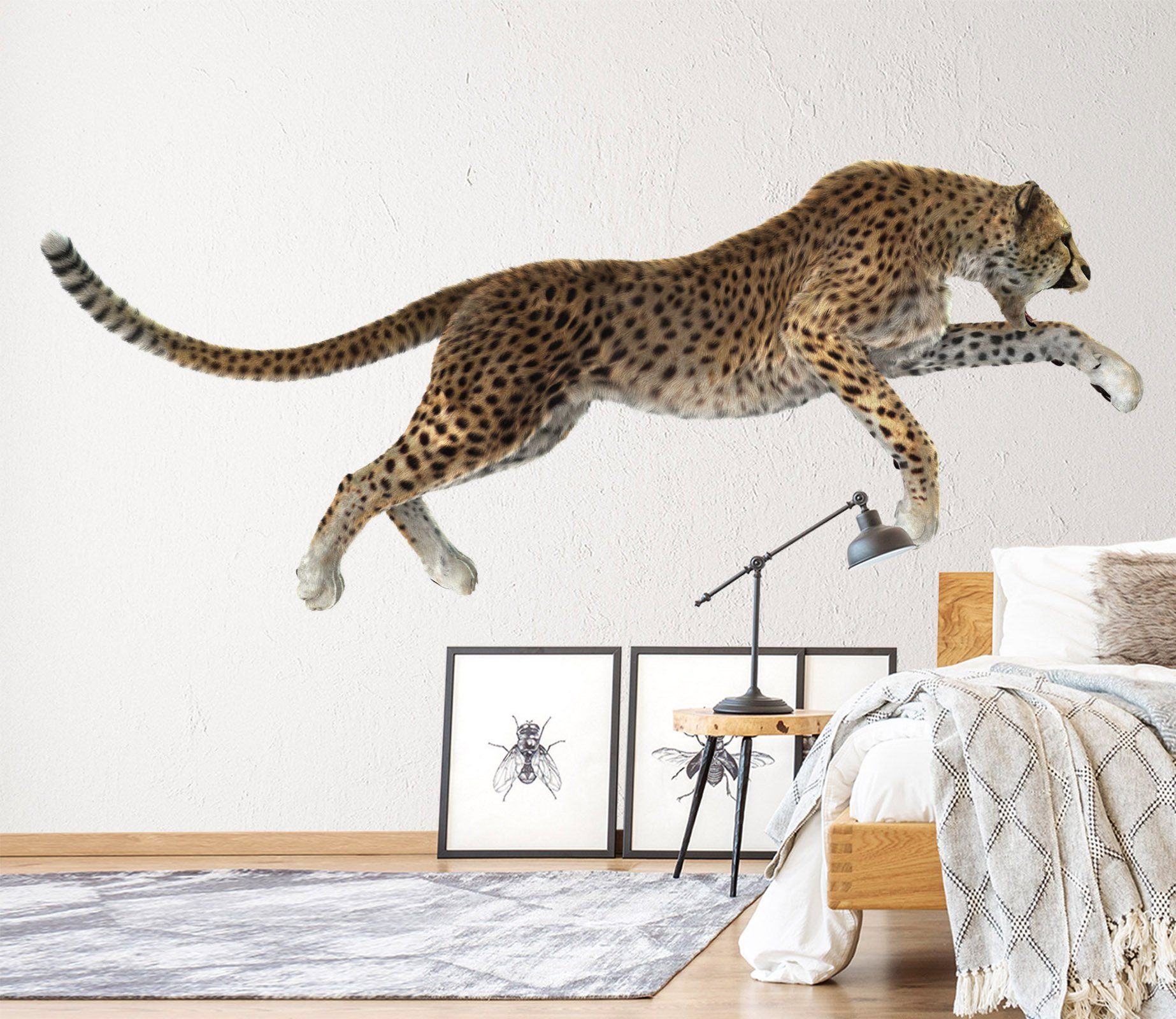 3D Leopard Howling 118 Animals Wall Stickers Wallpaper AJ Wallpaper 