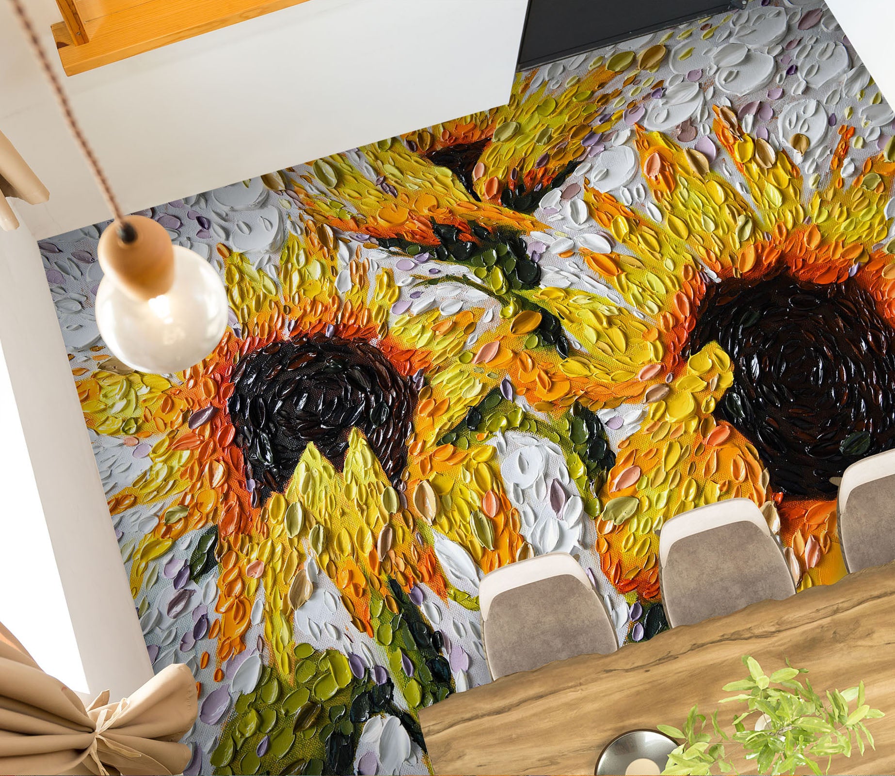 3D Sunflower 102154 Dena Tollefson Floor Mural